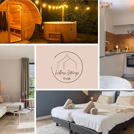 בית נופש 6-p Wellnesshuisje Met Sauna/hottub Bij Nijmegen *